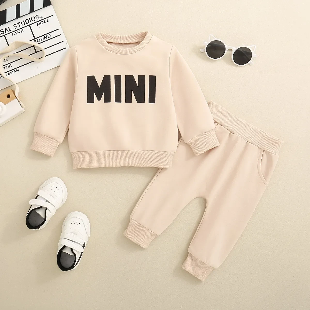Cross-border Infant Neutral Men And Women Three-color Long Sleeve Embroidered Long-sleeve Suit
