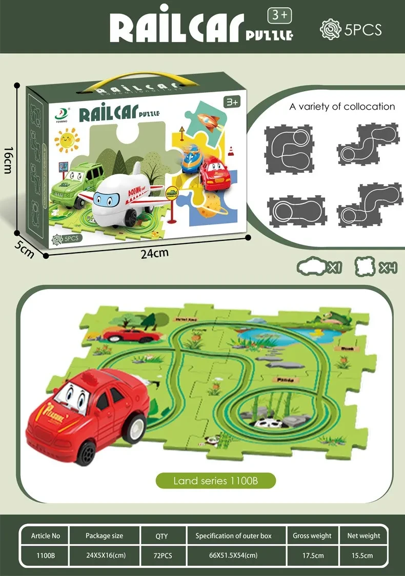 PuzzleRacer Kids Car Track Set