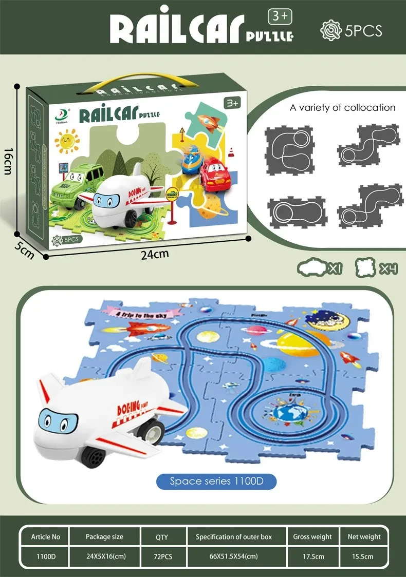 PuzzleRacer Kids Car Track Set