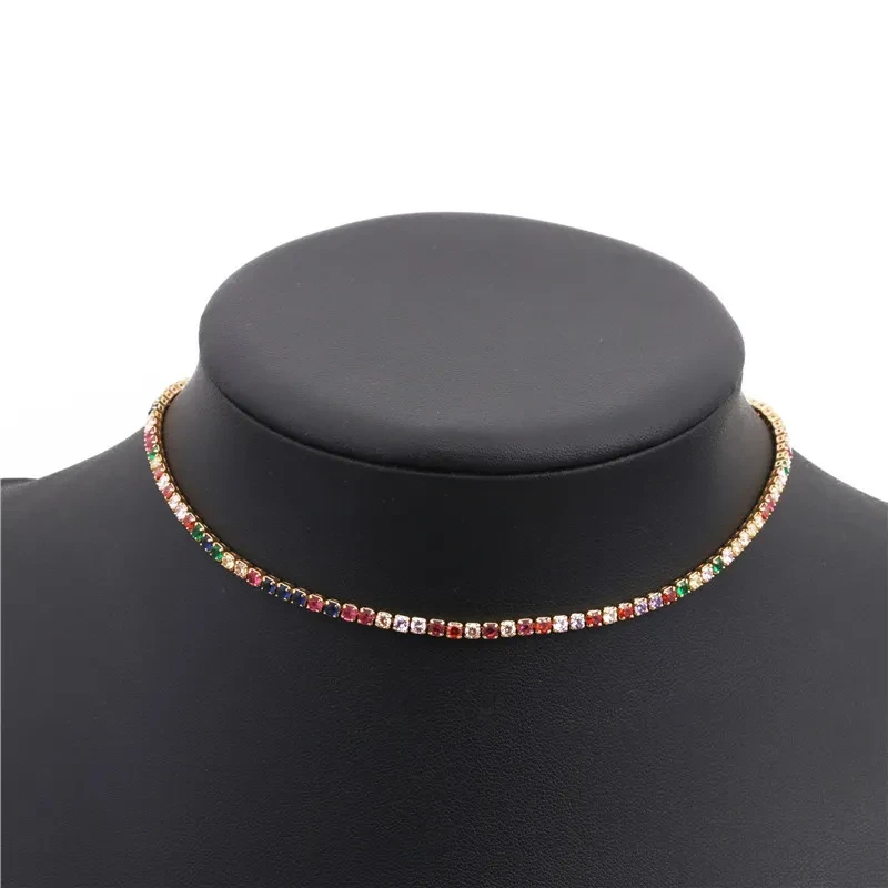 Korean Style Luxury Colorful Zircon Adjustable Necklace