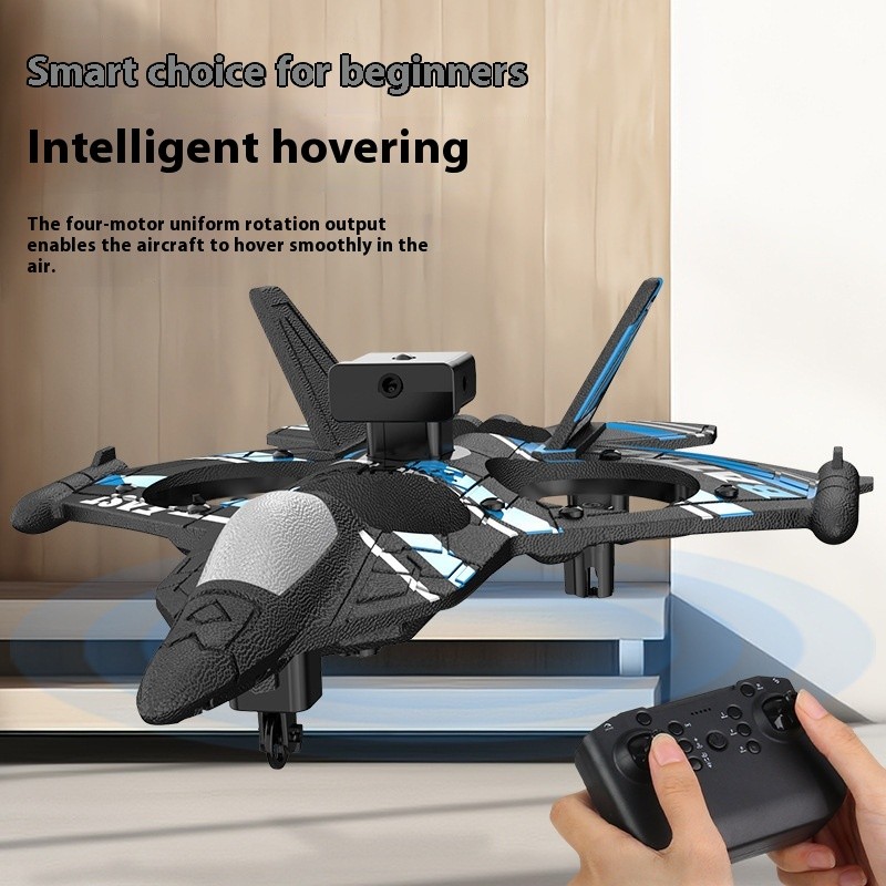 1pc L0712 Upgraded Fighter Shaped Quadcopter Drone, LED Lights, 1574.8inch Control Range, 3149.61inch Altitude, 6.5m/s Speed, USB Rechargeable, 6-8min Flight Time, One-Button Return, Headless Mode, 360 Tumbling Stunts, Ideal for Christmas & Easter Gifts
