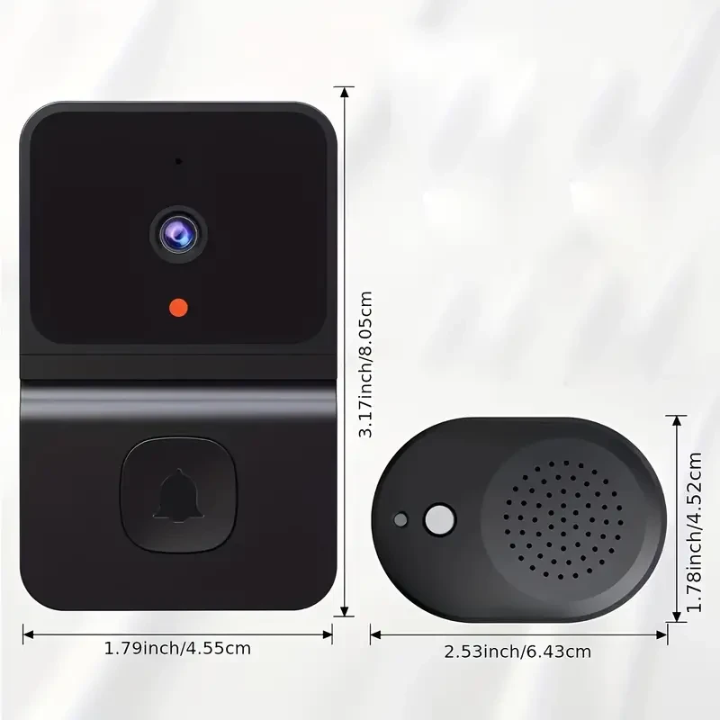Smart WiFi Doorbell with Built-in Battery - Wireless Video Intercom, HD Night Vision, 2-Way Audio