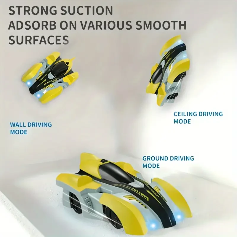 Anti-Gravity Wall Climbing RC Car with Headlights - Remote Control Stunt Toy for Walls & Glass, Perfect Gift for Christmas, Halloween, Birthdays