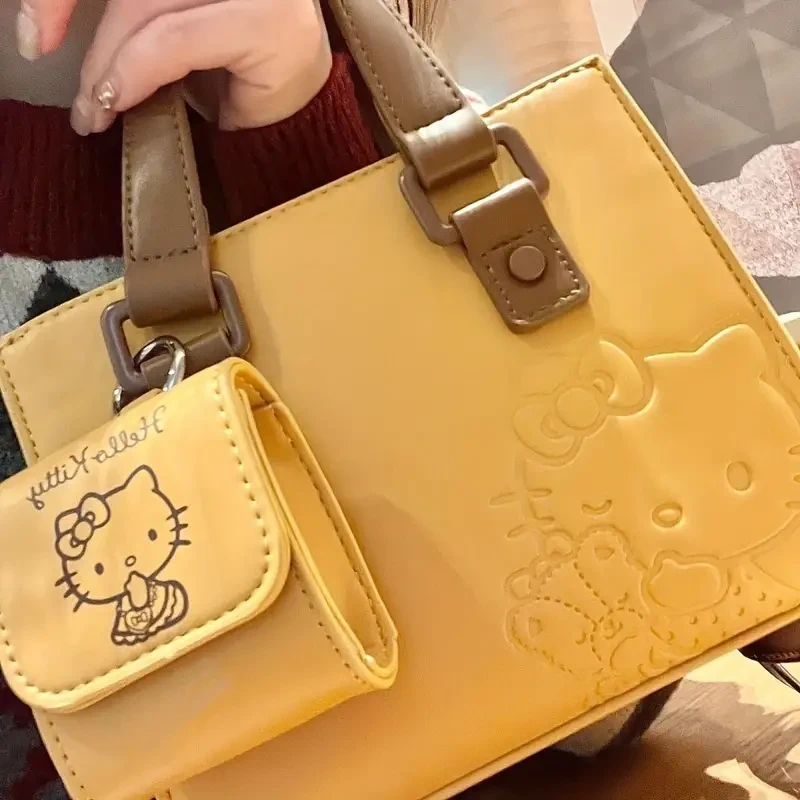 Elegant Top-Handle Tote Bag, Lightweight Faux Leather Shoulder Bag, Water-Resistant, Stain-Resistant, with Embossed Cartoon Design, with Matching Coin Purse, for Daily Use and Office - Chic Fashion Accessory