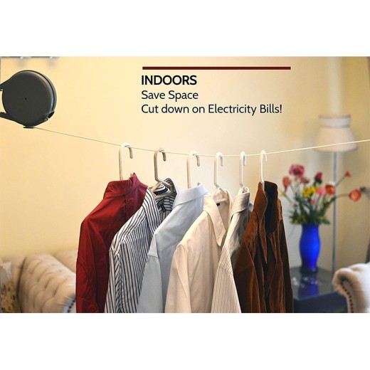 Perforated Clothesline Freely Adjustable Telescopic Bold Invisible Drying Rack Balcony Indoor And Outdoor 12 Meters Clothesline