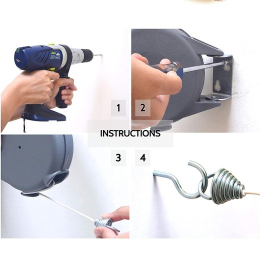 Perforated Clothesline Freely Adjustable Telescopic Bold Invisible Drying Rack Balcony Indoor And Outdoor 12 Meters Clothesline