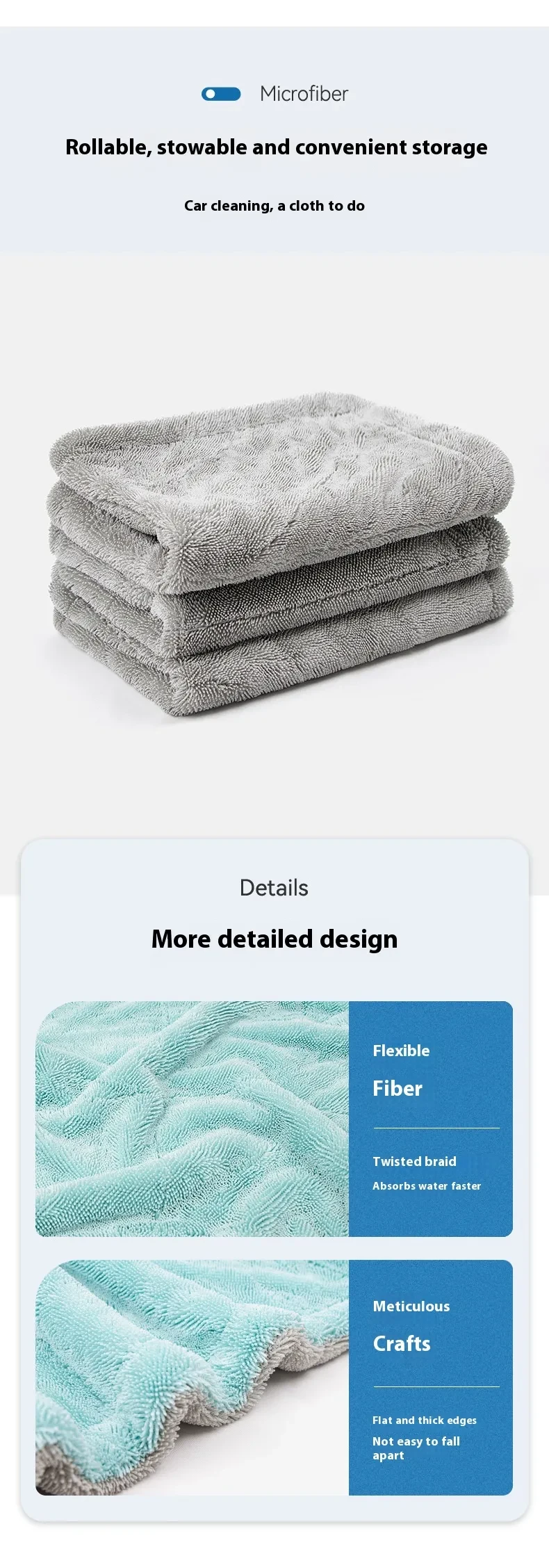 Dedicated For Car Cleaning Absorbent Microfiber Multifunctional Thickening Towel
