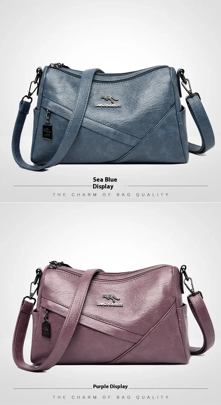 New Fashion Soft Leather Shoulder Large-capacity Crossbody Bag