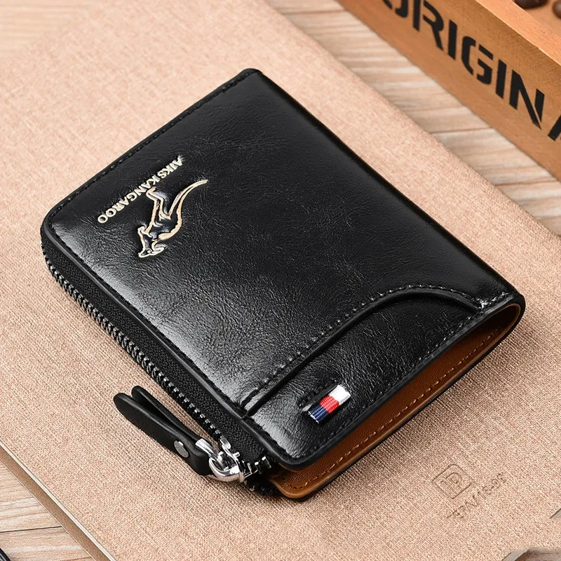 Men's Wallet Anti-theft Swiping RFID Leather Wallet Multifunctional
