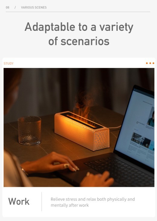 Creative Lava Colorful Flame Aroma Diffuser Desktop Atmosphere Humidifier