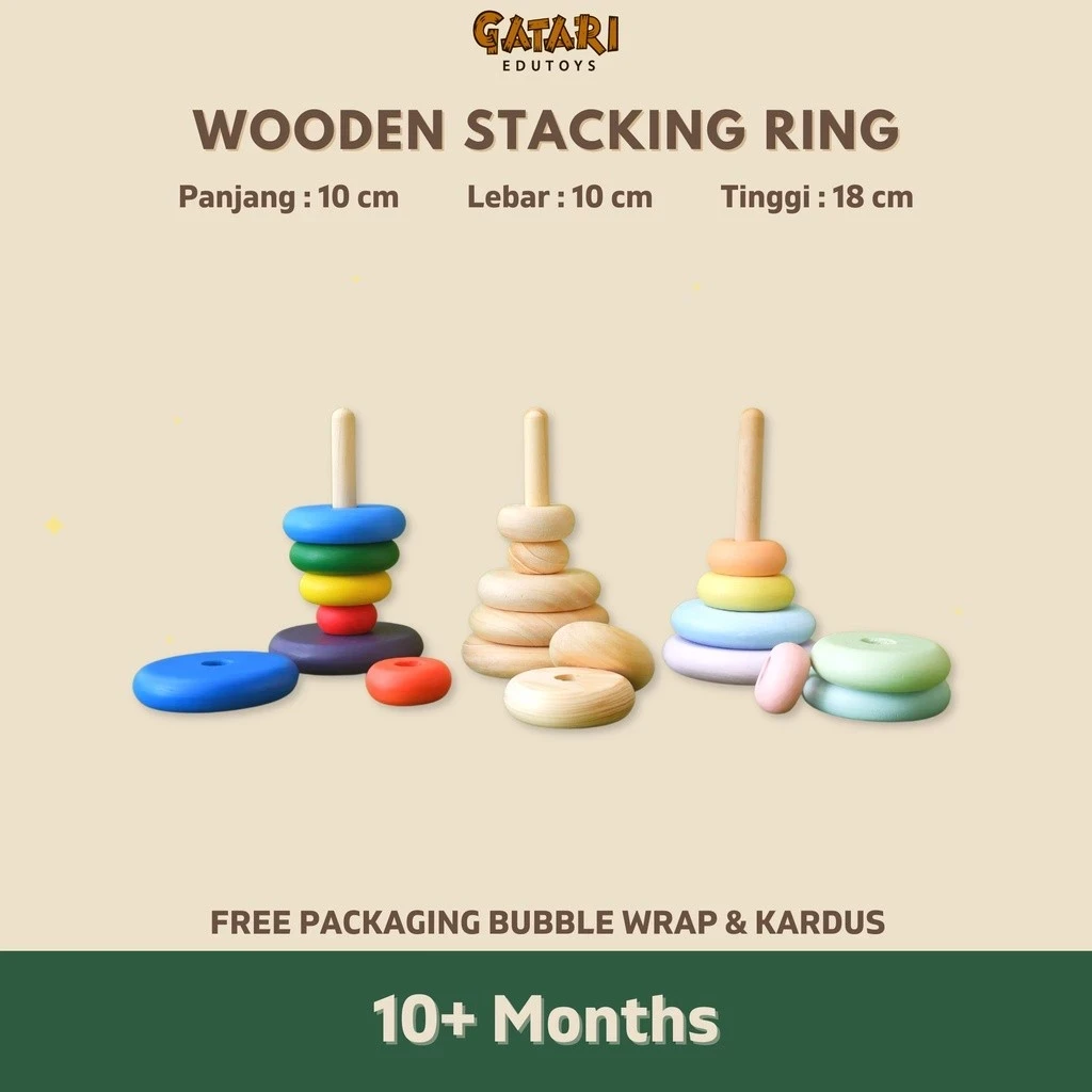 Gatari Edutoys - Wooden Stacking Ring / Wooden Toys