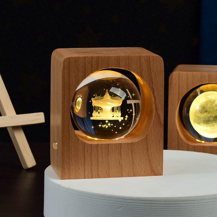 Beech Crystal Ball Night Light Lamp