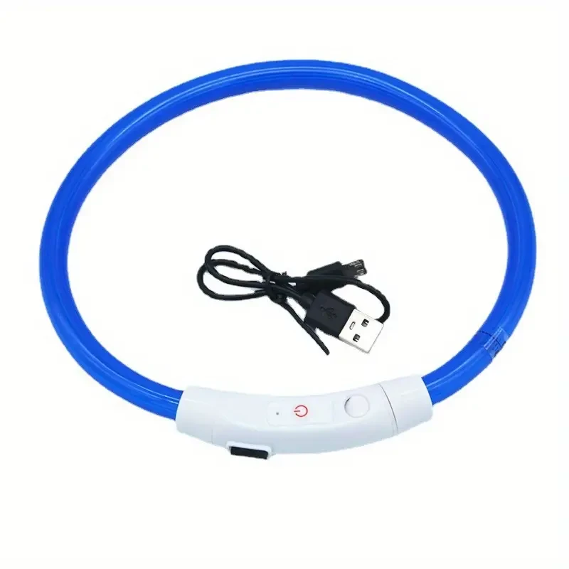 USB Rechargeable Glowing Collar - Adjustable and Bright for Maximum Nighttime Visibility