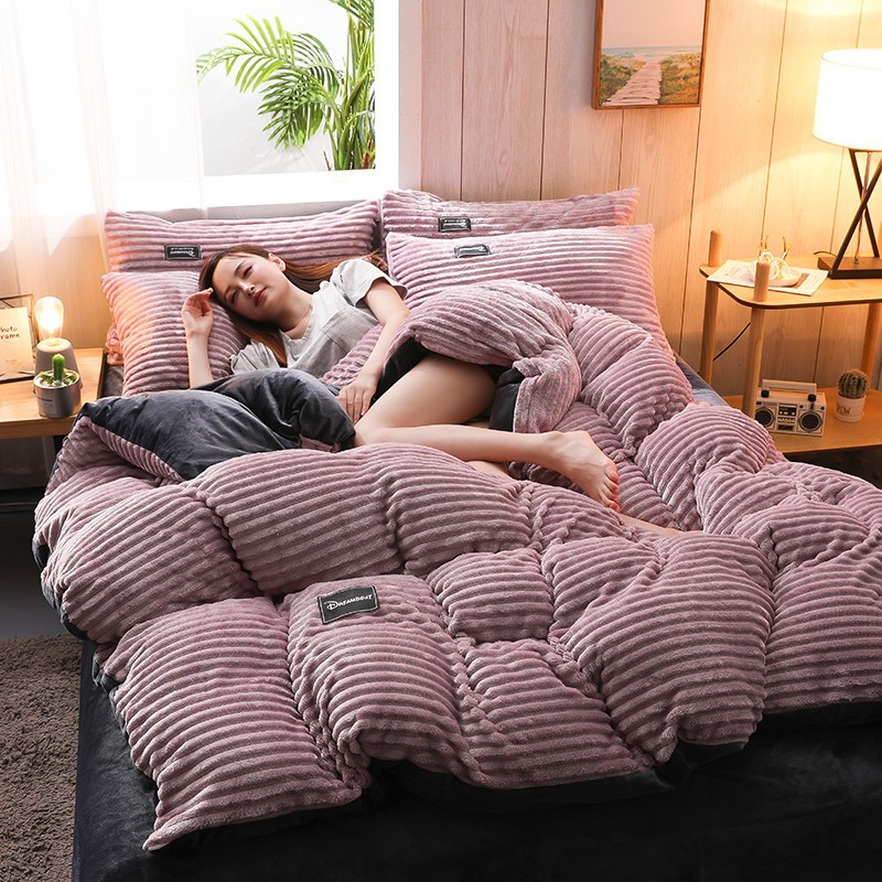 Double-Sided Magic Coral Velvet Bedding Set