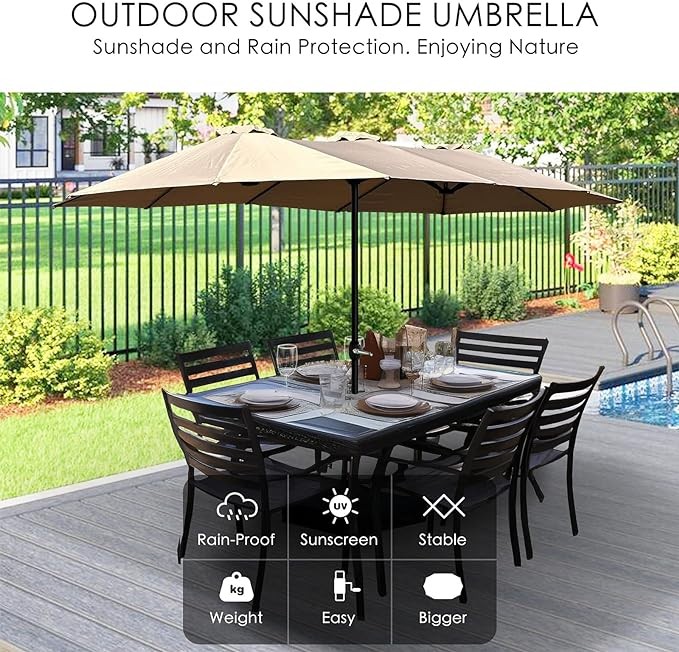 Outdoor Dual Canopy Sunshade Umbrella