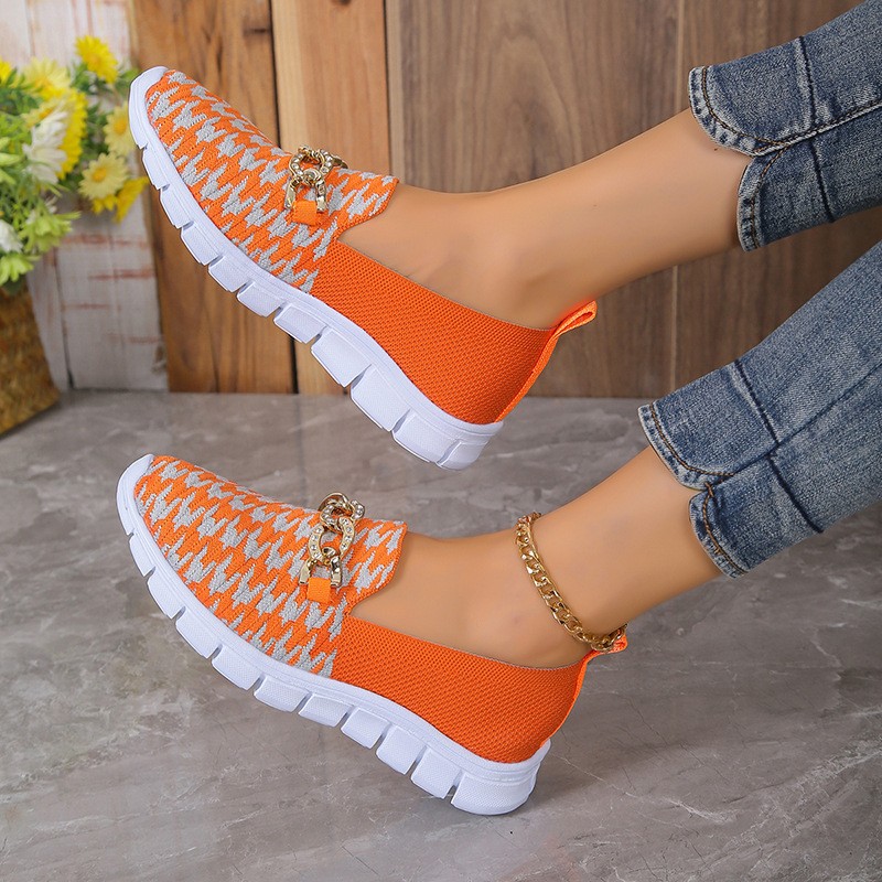Breezy Houndstooth Mesh Loafers