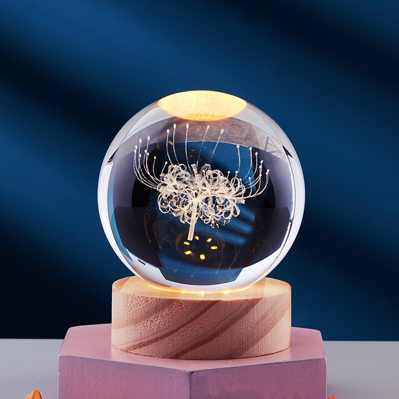 3D Crystal Solar System Globe Night Light