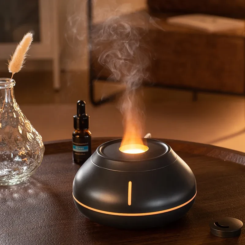 Colorful Simulation Flame Aroma Humidifier For Home Room