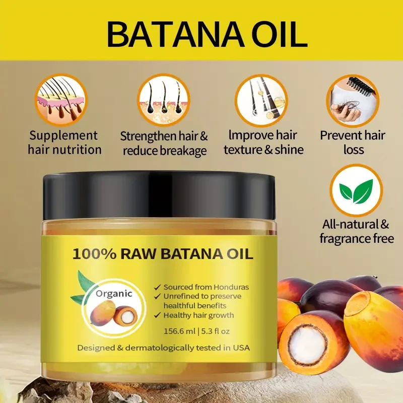 Unisex Batana Oil Hair Treatment Paste - Organic, Paraben-Free, with Castor Oil for Fuller Hair - 156.6ml