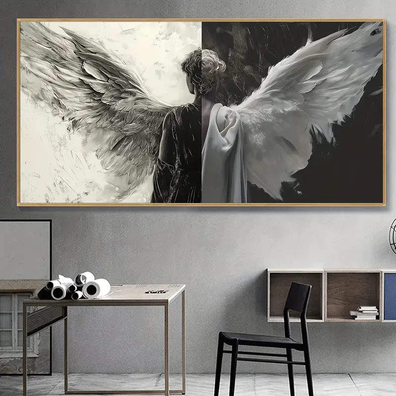 Angel Wings Art Deco Canvas Print