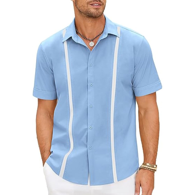 Men's Lapel Color Matching Shirt