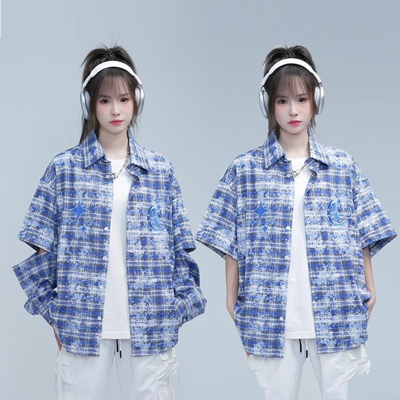 Detachable Cuff Tie-dye Shirt Coat