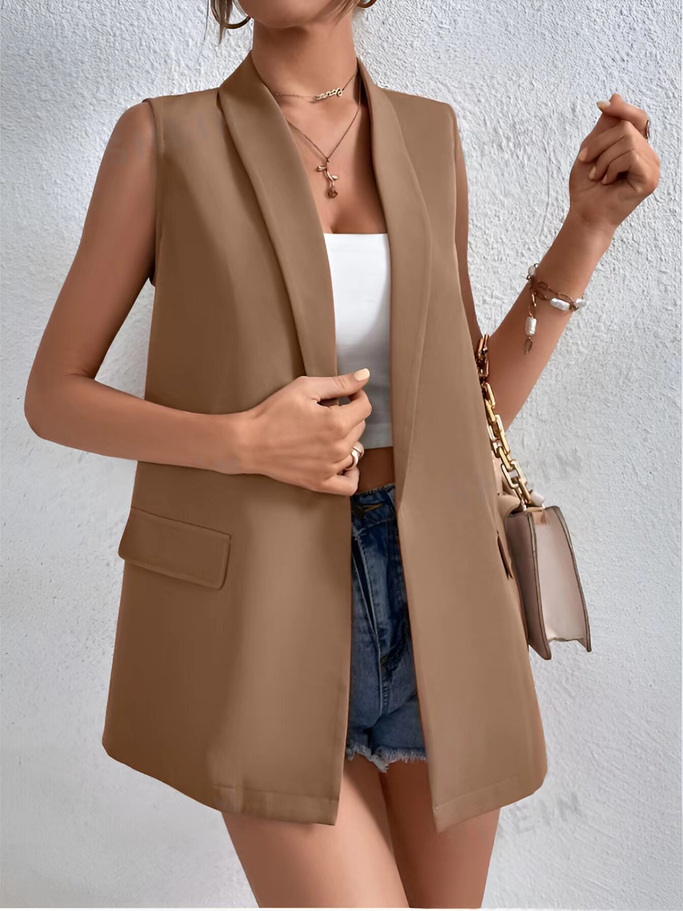 Women's Commute Suit Vest Without Buckle