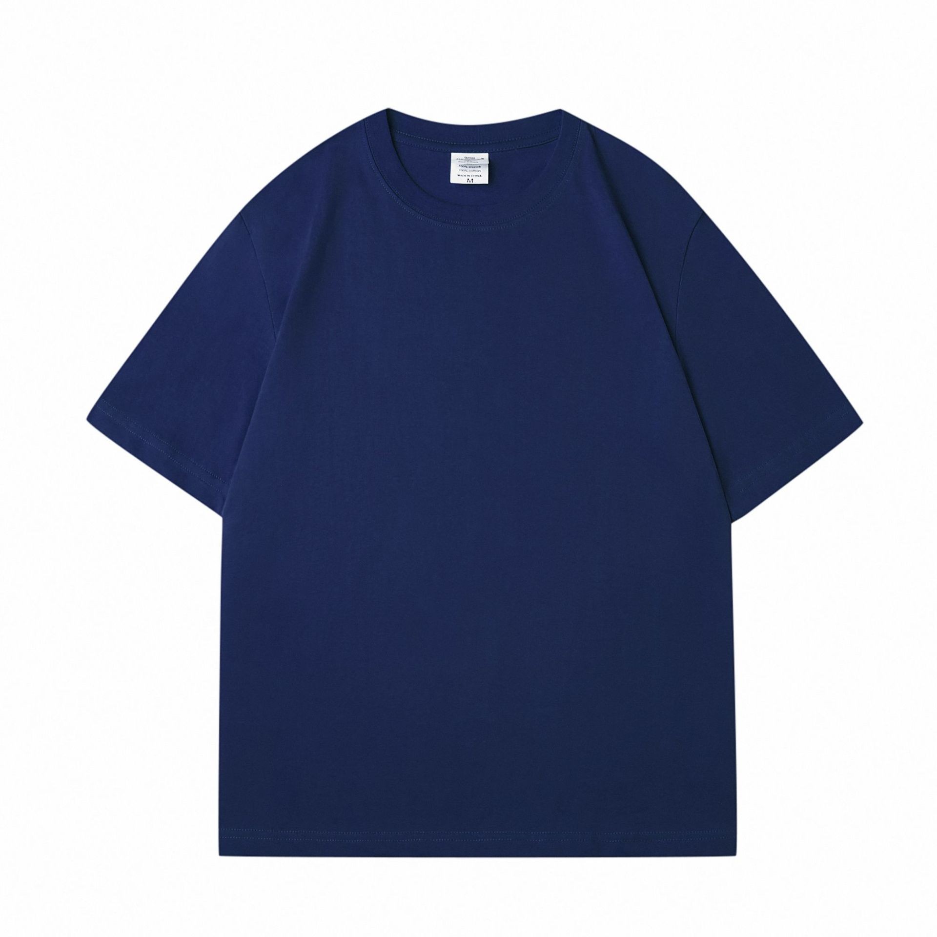 Loose Shoulder Pure Color Cotton T-shirt