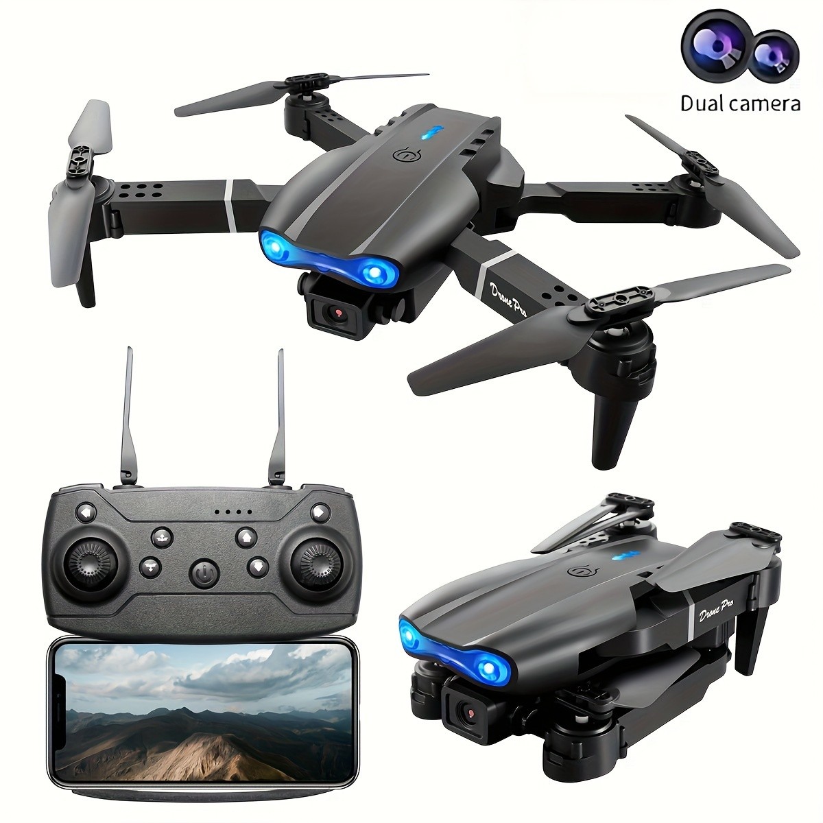 SkyMaster E99 4K HD Folding Quadcopter Drone with Altitude Hold and Remote Control