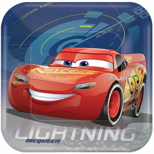 Cars 3 Dinner Plates Square 23cm - Pack of 8