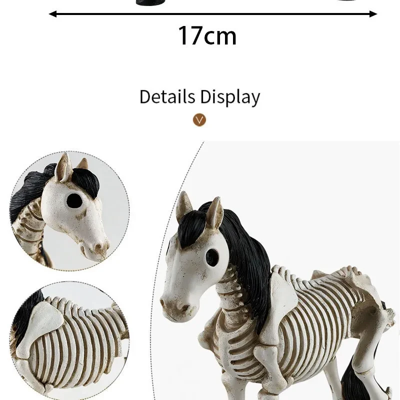 Halloween Skeleton Skull Horse Ornament Resin Decorations