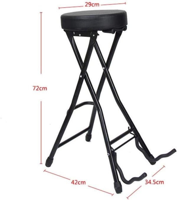 Folding Guitar Stool with Integrated Stand  Portable Musician's Seat