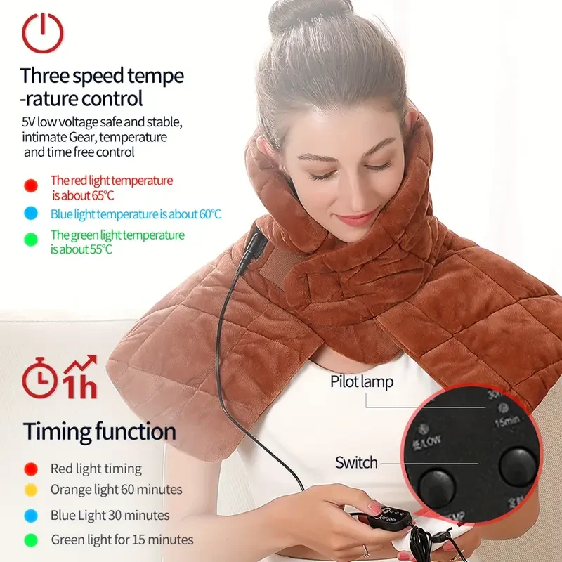 Electric Heating Neck Warmer Heat Compress Neck Cover