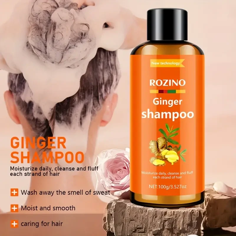 ROZINO Ginger Shampoo & Conditioner Set - Moisturizing & Deep Cleansing for Soft, Smooth Hair