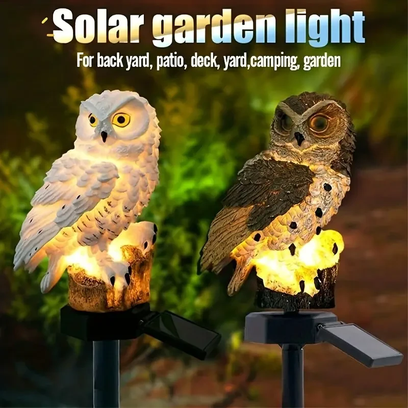 Solar-Powered Owl Garden Light - LED Lawn Lamp for Outdoor Decor