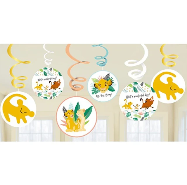 Lion King Hanging Swirl Decorations  (Pack of 12)