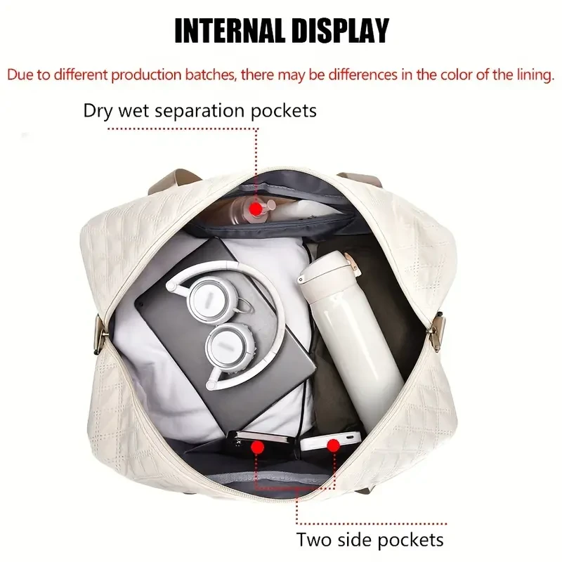 Ultra-Lightweight Large Capacity Argyle Travel Duffle Bag