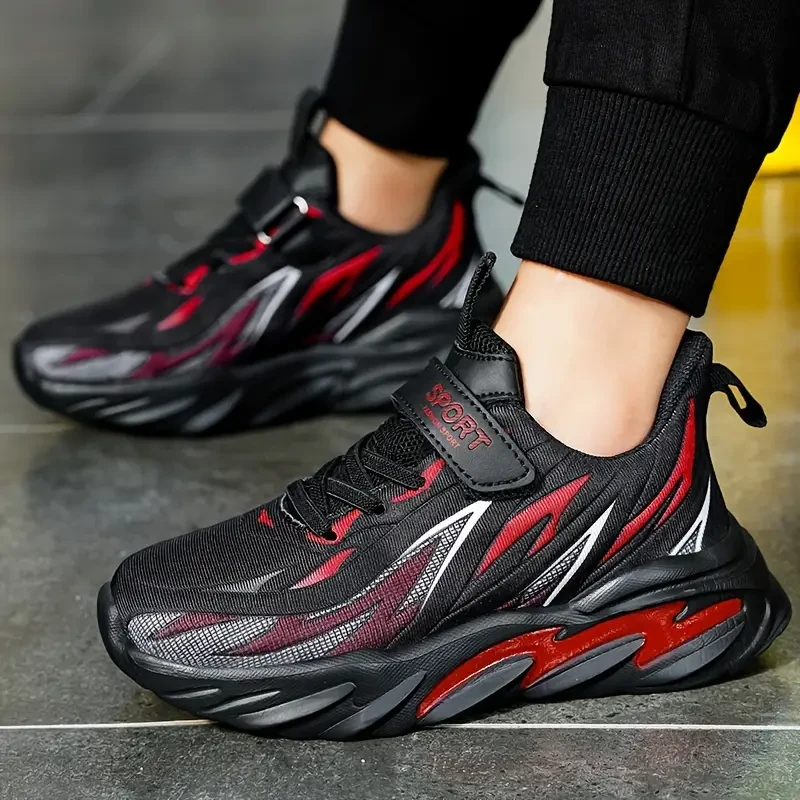 Boy's Trendy Flame Pattern Chunky Shoes