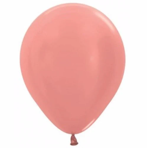 12cm Metallic Pearl Rose Gold Latex Balloons  - Pack of 50