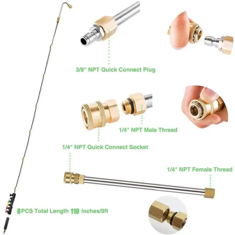 High-pressure Washing Machine Water Gun 7-piece Combination Accessories