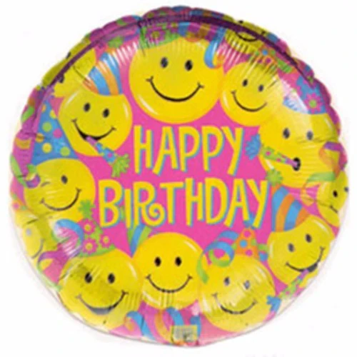 22cm Happy Birthday Party Smiles (Flat)