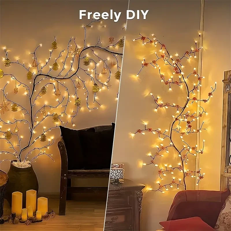 Dimmable Warm Yellow LED Tree Branch Wall Lamp