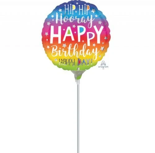 10cm Balloon Hip Hip Hooray Happy Birthday