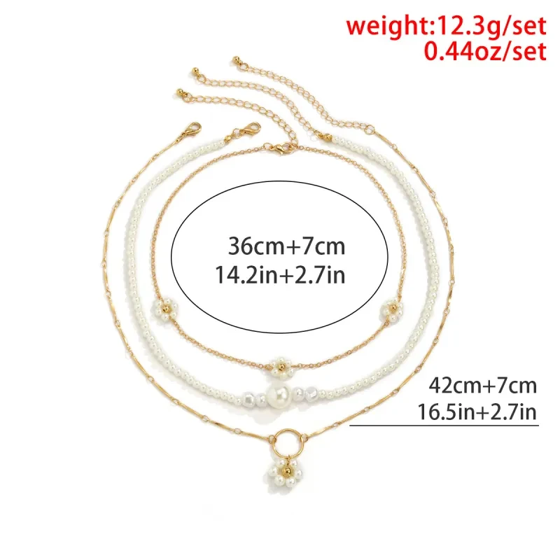 Vintage Flower Imitation Pearl Clavicle Necklace