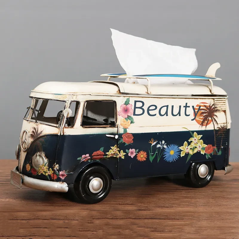 Retro Floral Bus Tissue Box Holder