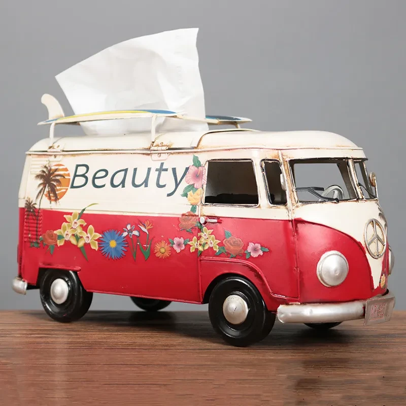 Retro Floral Bus Tissue Box Holder