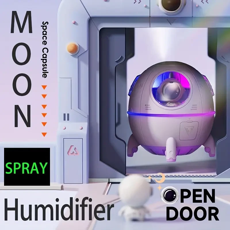 Rechargeable Space Capsule Air Humidifier - USB Cool Mist Diffuser