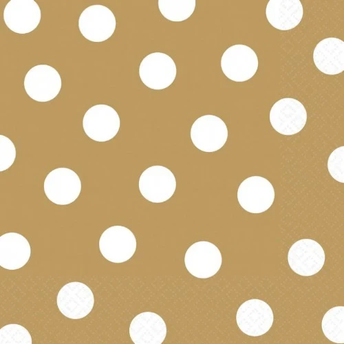 Lunch Napkins - Dots Gold (Pack of 16)