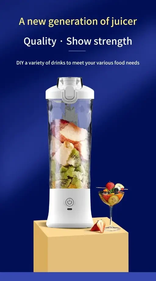 Portable USB Rechargeable Blender - 20.29oz Personal Blender for Shakes and Smoothies