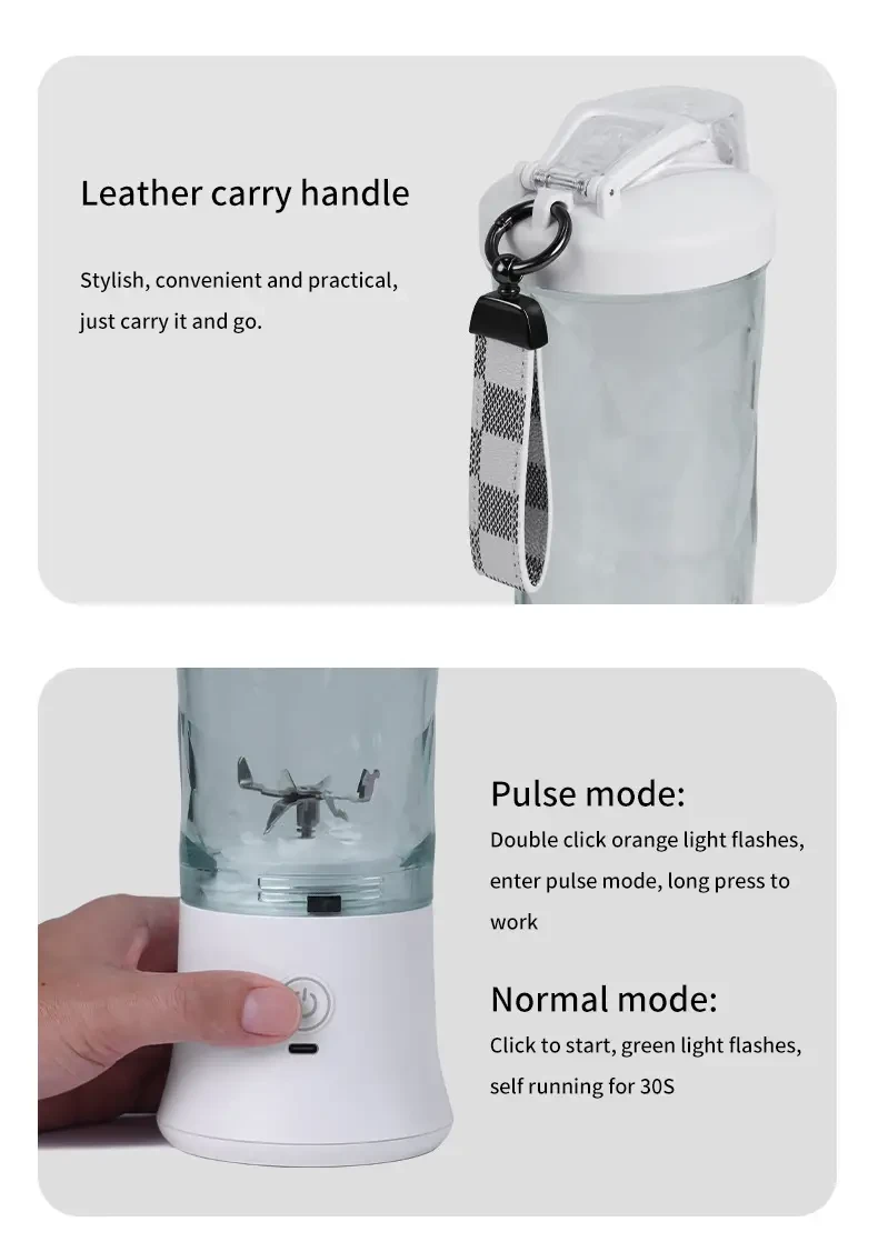 Portable USB Rechargeable Blender - 20.29oz Personal Blender for Shakes and Smoothies